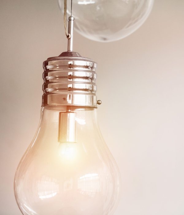 Close up image of light bulb representing overthinking concept